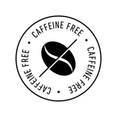 Caffeine free vector logo icon design badge