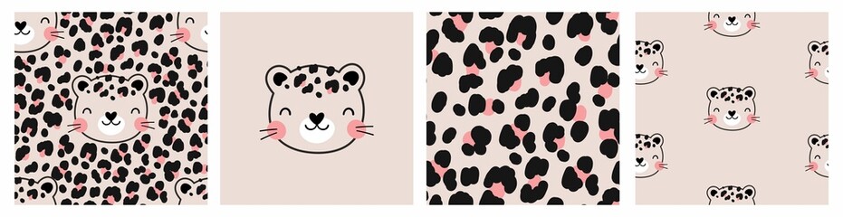 Cute leopard hand drawn vector print. Animal wild at heart © NadezdaBarkova