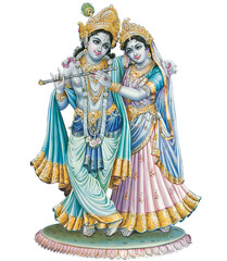 Obraz premium Indian God Radhakrishna, Lord Krishna, Indian Mythological Images