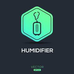 Creative (Humidifier) Icon ,Vector sign.