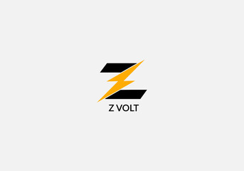 Z volt Abstract Z letter modern initial Tech logo design  - obrazy, fototapety, plakaty