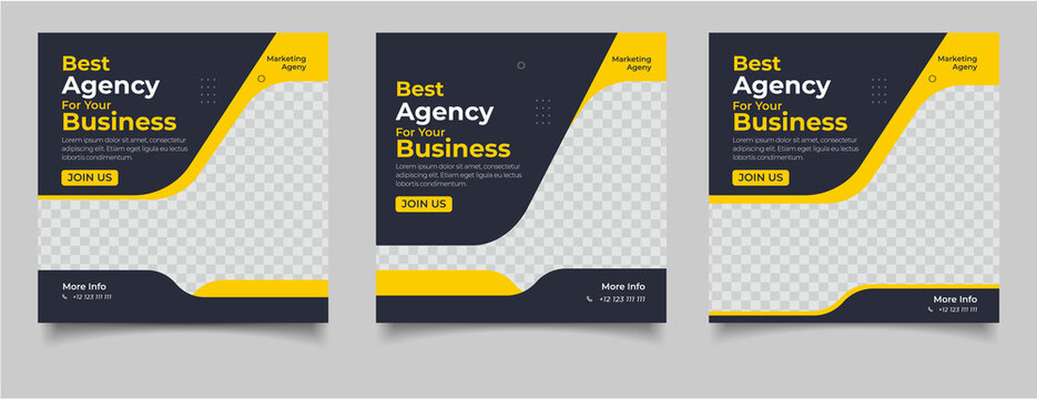 Creative business marketing banner for social media post template
