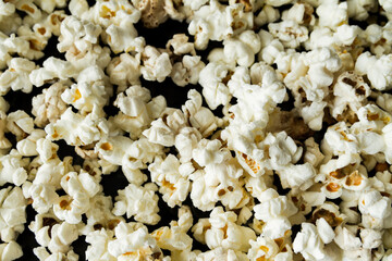 Scattered heap of delicious popcorn.