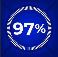 97 percent count on dark blue background