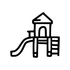 playground slide line vector doodle simple icon