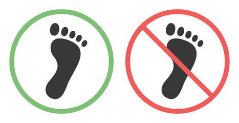 Do not step here sign. Barefoot icon vector illustration.