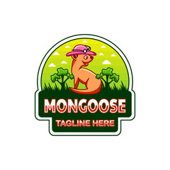 Cartoon Mongoose unique , Simple Mascot vector logo design