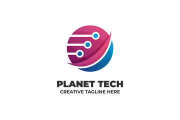 Planet Technology Network Internet Logo Template