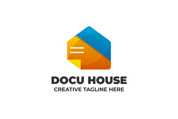 Document File Saving House Logo Template