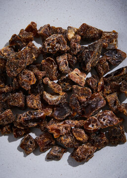 dried chopped dates fruit close up