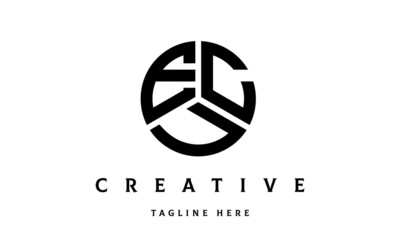ECU creative circle three letter logo