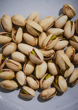 pistachios in shell close up detail