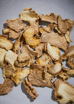 dried ginger spice close up 