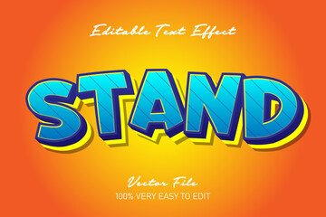 cartoon blue yellow text effect