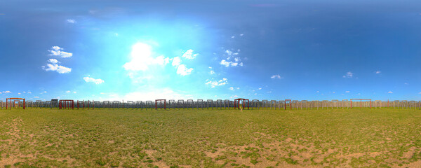 360 degree panorama from the center of circular sacred site at Pommelte, Germany