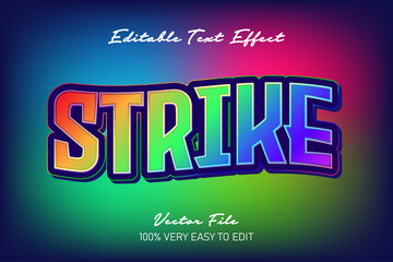 colorful strike 3d style text effect