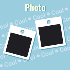 photo frames on blue background