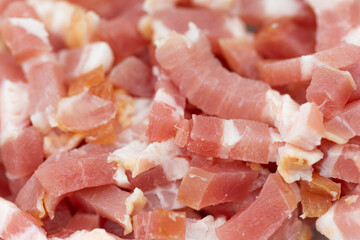 pieces of the fresh bacon meat