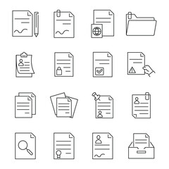 Document icons set. Document pack symbol vector elements for infographic web