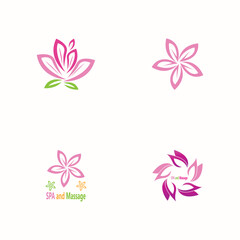 Obraz na płótnie Canvas Flower beauty spa and massage logo vector illustration