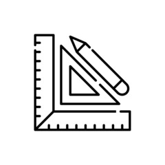 Measure vector outline icon style illustration. EPS 10 file