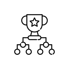 Competitive advantages vector outline icon style illustration. EPS 10 file
