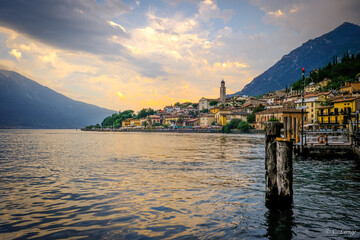 view of Limone sul Garda during sunset