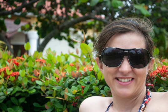 portrait of a woman in sunglasses