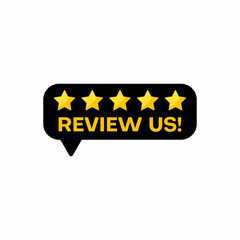 Review us. User rating concept. Review and rate us stars. Business concept. Vector stock illustration.