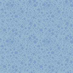 Obraz premium seamless pattern with cute tiny flowers. retro design. flat hand drawn illustration, nature inspired vintage background.