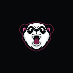 panda head logo mascot template