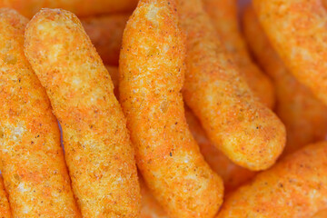 hot corn crisps with Carolina Reaper Pepper Flavored - cheese curls