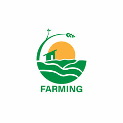 green farming design logo vector. illustration farming design vector