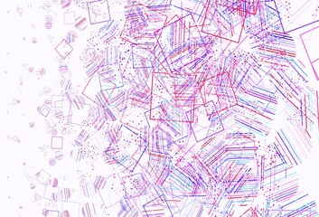 Light Blue, Red vector pattern with polygonal style with circles.