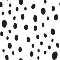 Hand drawn polka dot seamless pattern. Vector texture circle doodles.