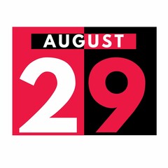 August 29 . Modern daily calendar icon .date ,day, month .calendar for the month of August