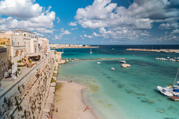 OTRANTO. LECCE. SUMMER 2021.  Sunny day in the beautifull Otranto. View of the old historic town