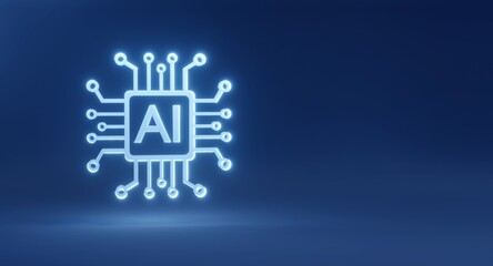 AI symbol with copy space