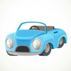 Blue toy pedal or electric machine for toddlers object isolated on white background