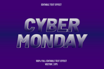 Cyber monday 3 Dimension text effect blue and white color