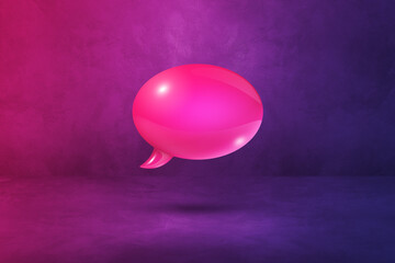 Pink speech bubble on purple background