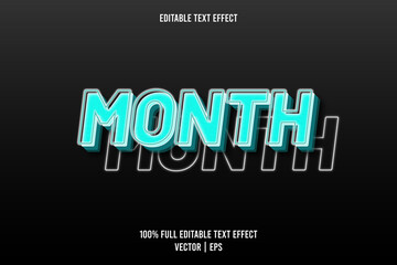 Fototapeta premium Month editable text effect cyan color