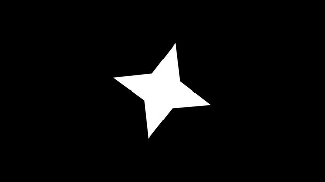 Animation white stars shapes on black background.
