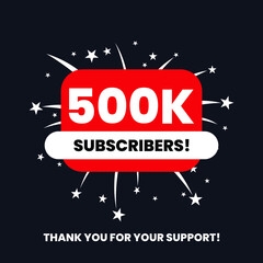 500 thousand subscribers celebration thank you achievement - obrazy, fototapety, plakaty