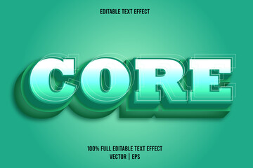 Core 3 dimension editable text effect teal color