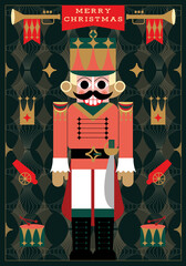Nutcracker Christmas greetings design template illustration, vector © lena