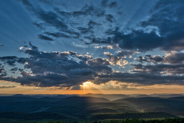 Naklejka na ściany i meble Sunset from the top of Spruce Knob, West Virginia