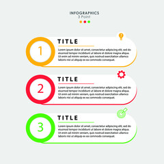 modern infographic template colorful 3 point banner  text columns vector illustration