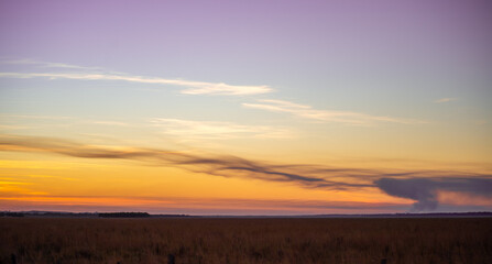 Sunrise in a rural Environment  in South America - Paraguay, Guiara