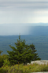 Rain shower in the valley, seen from Mt. Kearsarge summit.